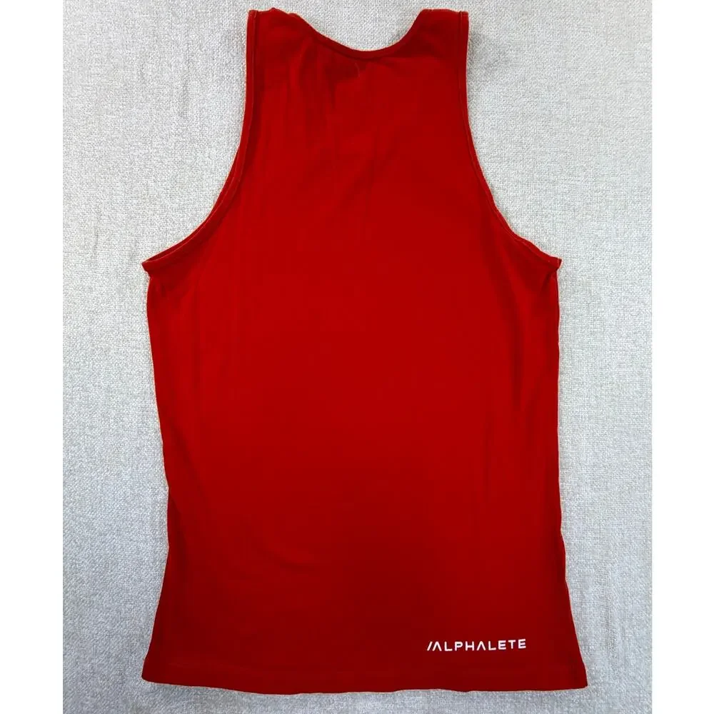 Alphalete Women's Medium Red Graphic Logo Sleeveless Athletic Tank Top Workout